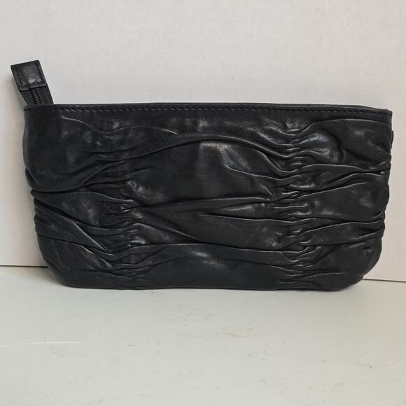 MICHAEL KORS BLACK LEATHER WEBSTER WRISTLET BAG - No Strap - Picture 5 of 14
